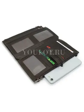 Кошелек женский из кожи Briefcase C2156 для документов коричневый