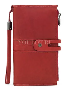 Кошелек женский Briefcase C2156 для документов из натуральной кожи красный