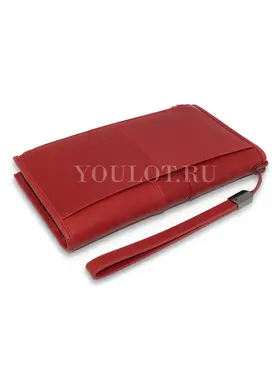 Кошелек женский Briefcase C2156 для документов из натуральной кожи красный