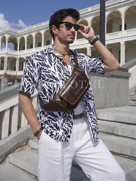 Бананка через плечо Ruff Ryder 1390-1, сумка на пояс из натуральной кожи