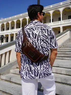 Бананка через плечо Ruff Ryder 1390-1, сумка на пояс из натуральной кожи