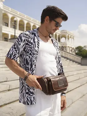 Бананка через плечо Ruff Ryder 1390-1, сумка на пояс из натуральной кожи