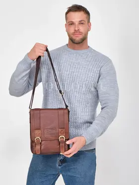 Сумка мужская через плечо большая из натуральной кожи Ryff Ryder 1471-3
