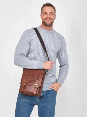 Сумка мужская через плечо большая из натуральной кожи Ryff Ryder 1471-3