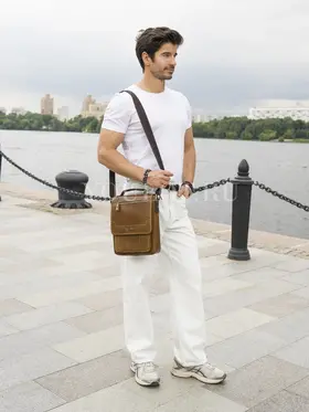 Кожаная сумка Ryff Ryder 1660-2 через плечо мужская premium