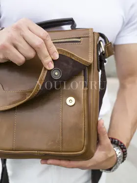 Кожаная сумка Ryff Ryder 1660-2 через плечо мужская premium