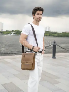 Кожаная сумка Ryff Ryder 1660-2 через плечо мужская premium