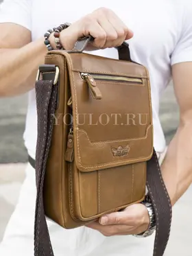 Кожаная сумка Ryff Ryder 1660-2 через плечо мужская premium