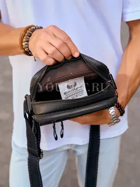 Сумка мужская через плечо, барсетка из натуральной кожи Ryff Ryder 1857