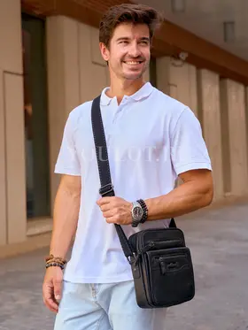 Сумка мужская через плечо, барсетка из натуральной кожи Ryff Ryder 1857