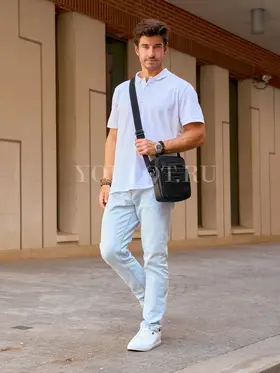 Сумка мужская через плечо, барсетка из натуральной кожи Ryff Ryder 1857