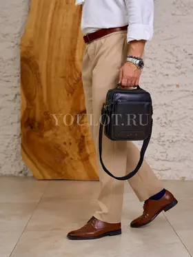 Сумка мужская через плечо из натуральной кожи комфорт Ruff Ryder 1861