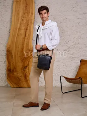 Сумка мужская через плечо из натуральной кожи комфорт Ruff Ryder 1861