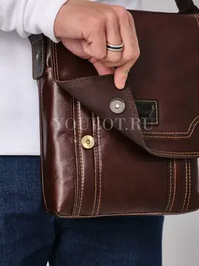 Сумка мужская через плечо большая из натуральной кожи Ryff Ryder 1904