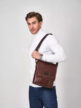 Сумка мужская через плечо большая из натуральной кожи Ryff Ryder 1904