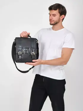 Сумка мужская через плечо, барсетка Ryff Ryder 2091 большая кожаная