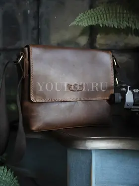 Кожаная мужская сумка через плечо Ryff Ryder 4050 с ремнём