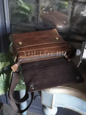 Кожаная мужская сумка через плечо Ryff Ryder 4050 с ремнём