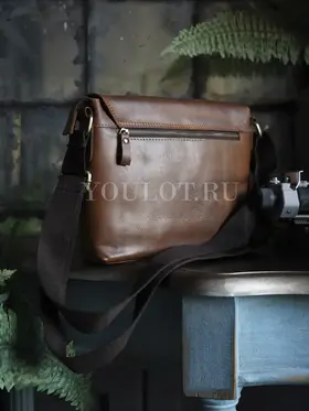 Кожаная мужская сумка через плечо Ryff Ryder 4050 с ремнём