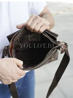 Кожаная мужская сумка Ryff Ryder 4050 через плечо для города