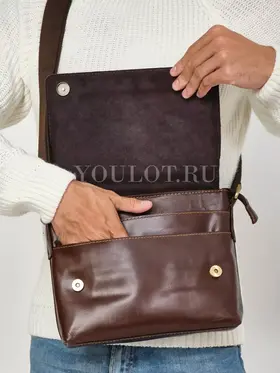 Кожаная сумка мужская через плечо Ryff Ryder 4051 универсальный дизайн