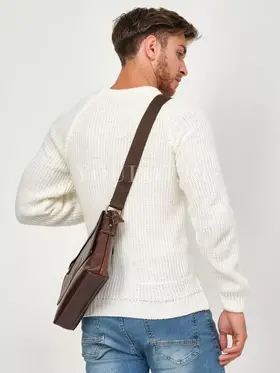 Кожаная сумка мужская через плечо Ryff Ryder 4051 универсальный дизайн