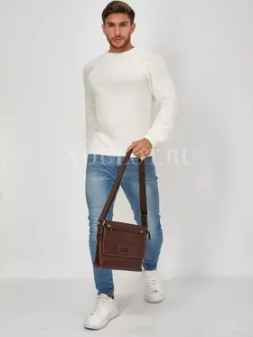 Кожаная сумка мужская через плечо Ryff Ryder 4051 универсальный дизайн