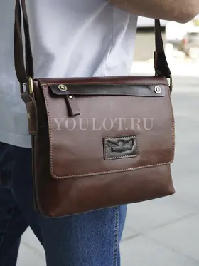 Кожаная мужская сумка через плечо универсальная Ryff Ryder 4051