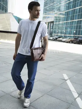 Кожаная мужская сумка через плечо универсальная Ryff Ryder 4051