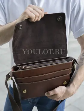 Кожаная мужская сумка через плечо универсальная Ryff Ryder 4051