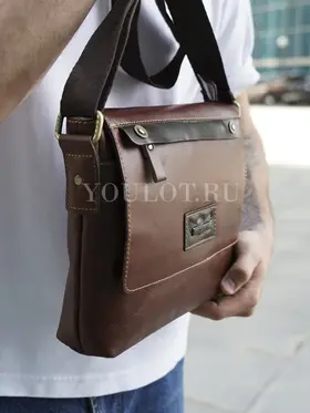 Кожаная мужская сумка через плечо универсальная Ryff Ryder 4051