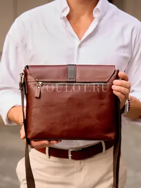 Кожаная сумка мужская Ryff Ryder 4052-2 через плечо среднего размера Old Money