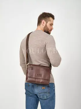 Сумка мужская кожаная с регулируемым ремнём Ryff Ryder 4053