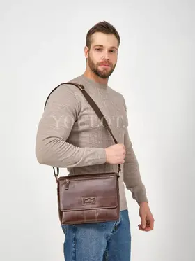 Сумка мужская кожаная с регулируемым ремнём Ryff Ryder 4053
