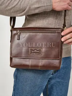 Сумка мужская кожаная с регулируемым ремнём Ryff Ryder 4053