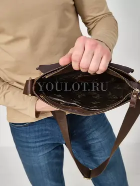 Сумка мужская через плечо Ryff Ryder 4059 кожаная на застежках