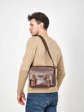 Сумка мужская через плечо Ryff Ryder 4059 кожаная на застежках