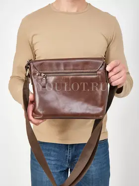 Сумка мужская через плечо Ryff Ryder 4059 кожаная на застежках