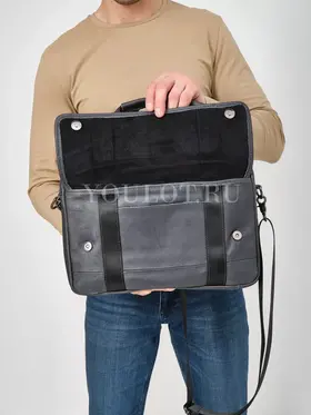 Дорожная сумка мужская Ruff Ryder 4071-1 из натуральной кожи черная