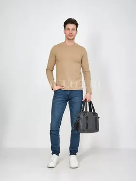 Дорожная сумка мужская Ruff Ryder 4071-1 из натуральной кожи черная