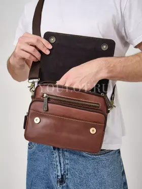 Сумка мужская кожаная через плечо Ryff Ryder 4154 на каждый день