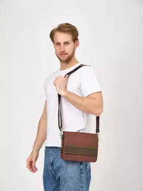 Сумка мужская кожаная через плечо Ryff Ryder 4154 на каждый день