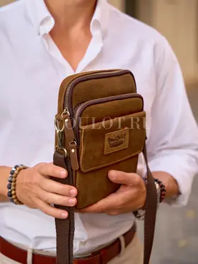 Мужская сумка через плечо из натуральной кожи премиум Ryff Ryder 4329-1