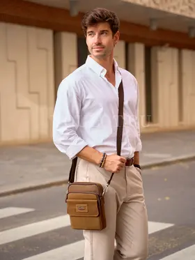 Мужская сумка через плечо из натуральной кожи премиум Ryff Ryder 4329-1