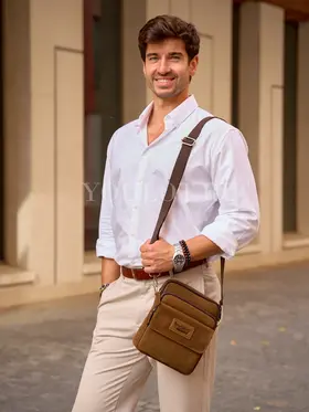 Мужская сумка через плечо из натуральной кожи премиум Ryff Ryder 4329-1