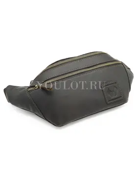 Кожаная бананка мужская Ruff Ryder 4338 из натуральной кожи коричневая