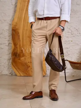 Кожаная бананка мужская Ruff Ryder 4338 из натуральной кожи коричневая