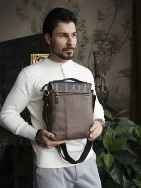 Кожаная сумка мужская Ruff Ryder 4466 с плечевым ремнём