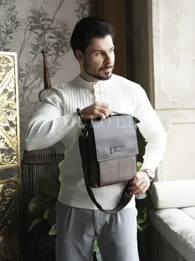 Кожаная сумка мужская Ruff Ryder 4466 с плечевым ремнём