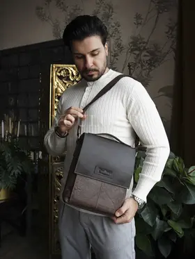 Кожаная сумка мужская Ruff Ryder 4466 с плечевым ремнём